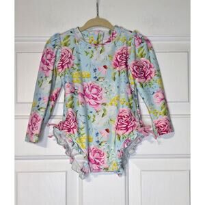 Posh Peanut Baby Girl Long Sleeve Rash Guard Swimsuit‎ Size 18-24 Months